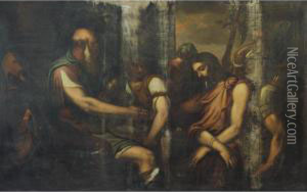 Christ Before Pontius Pilate Oil Painting - (Alessandro) Padovanino (Varotari)