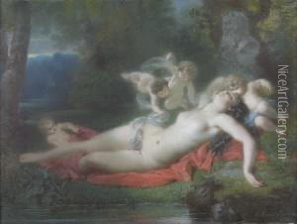 Venus Et Les Puttis Oil Painting - Charles Edouard Boutibonne