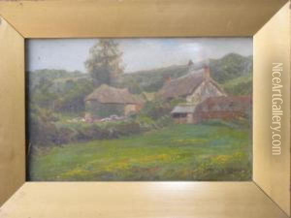 A Devonfarm Oil Painting - Albert Starling