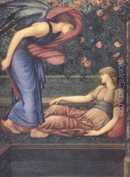 Cupid and Psyche Oil Painting - Sir Edward Coley Burne-Jones