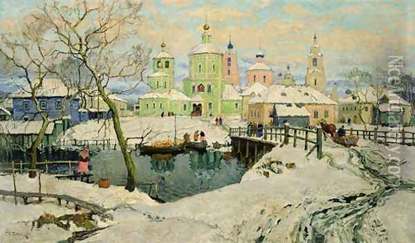 The small village Torzhok Oil Painting - Konstantin Ivanovich Gorbatov