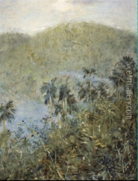 Berglandschap Te Sabang Oil Painting - Marius Bauer