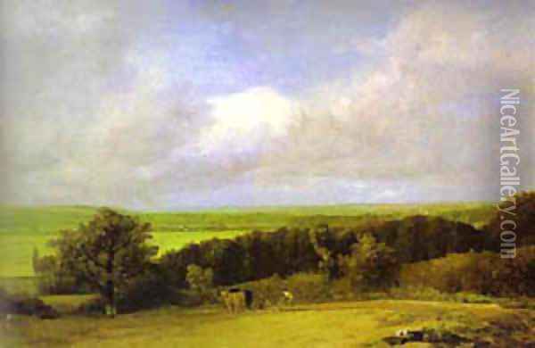 Landscape Ploughing Scene In Suffolk (A Summerland) 1814 Oil Painting - John Constable