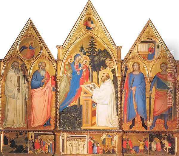 St. Bernard's Vision of the Virgin with Saints Oil Painting - Matteo di Pacino
