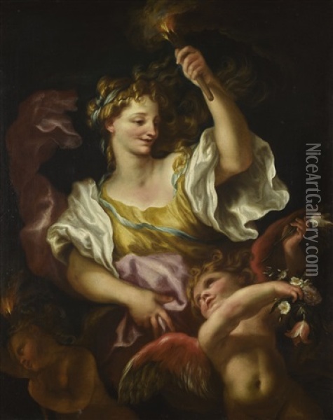 Proserpine As An Allegory Of Spring Oil Painting - Domenico Piola