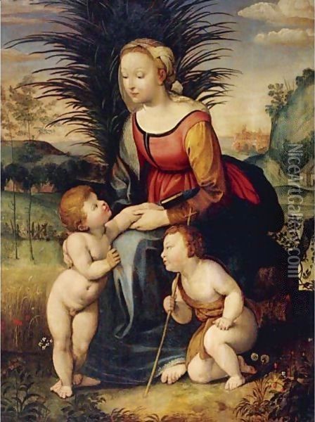 Madonna And Child With St. John The Baptist Oil Painting - Raphael (Raffaello Sanzio of Urbino)