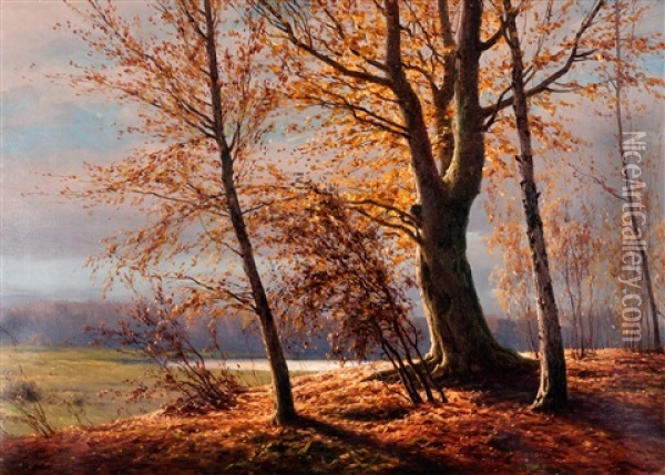 Autumn View Oil Painting - Boris Bessonof