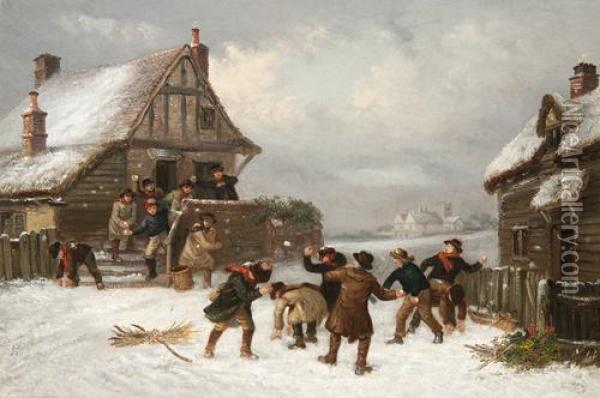 The Snowball Fight Oil Painting - Thomas Smythe