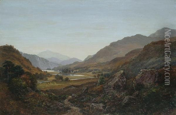 An Extensive Landscape Thought To Be Of Glen Falloch Oil Painting - William D.D. Dickie
