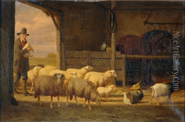 The New Lamb Oil Painting - Theo van Sluys