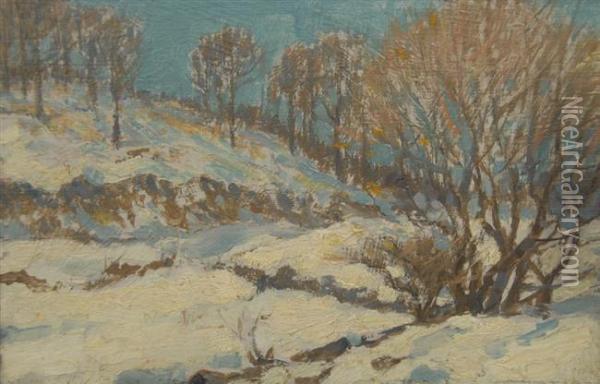 Winter Study, Connecticut Oil Painting - Chauncey Foster Ryder