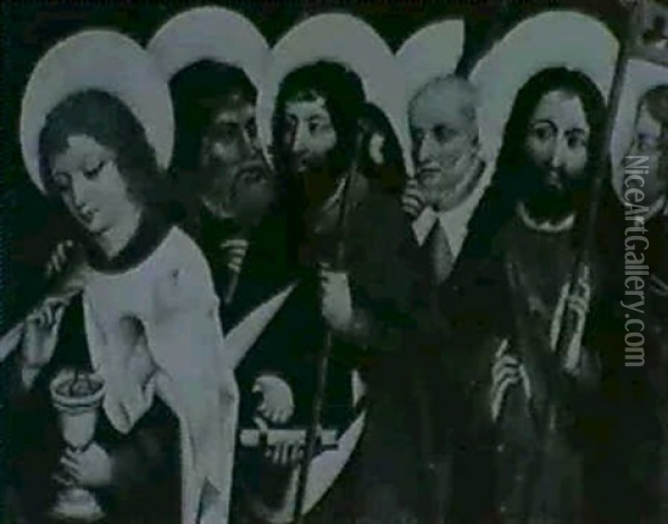 Darstellung Von 6 Aposteln, Darunter Jacobus Major, Johan-  Nes, Bartholomaus, Andreas, Petrus U. Paulus Oil Painting - Wolfgang Katzheimer
