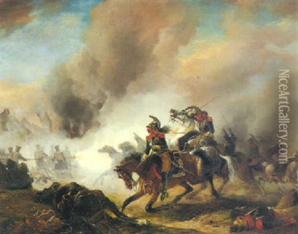 Episode From The Franco-prussian War Oil Painting - Joseph Jodocus Moerenhout