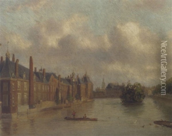 Vue Du Vijver, La Haye Oil Painting - Carl Eduard Ahrendts