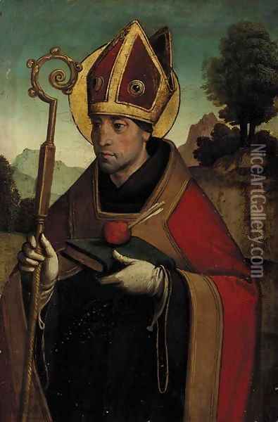 Saint Augustine Oil Painting - Spanish School