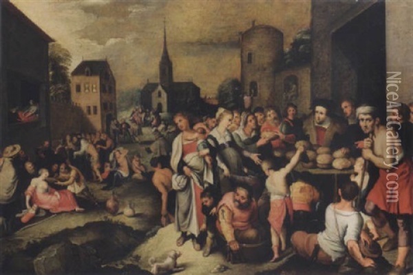 Le Sette Opere Di Misericordia Oil Painting - Frans Francken the Elder