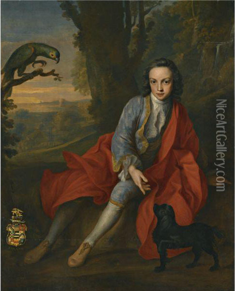 Portrait Of Sir John Thomas Stanley Oil Painting - Philippe Mercier