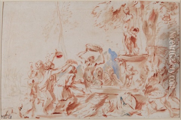 A Sacrifice To Venus Oil Painting - Giovanni Benedetto Castiglione