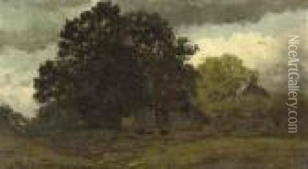 Avondschemering: A Meadow Near Delden Oil Painting - Willem Roelofs