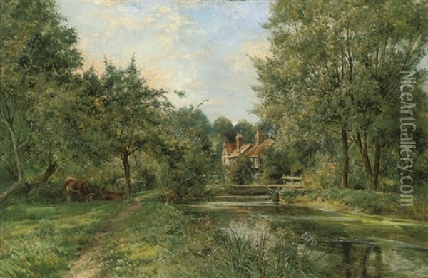 Near Abingdon Oil Painting - Henry H. Parker