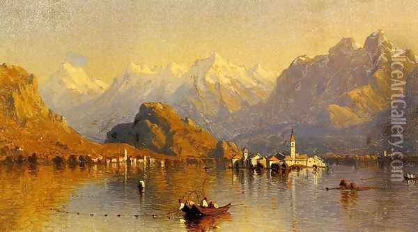Lake Maggiore Oil Painting - Sanford Robinson Gifford