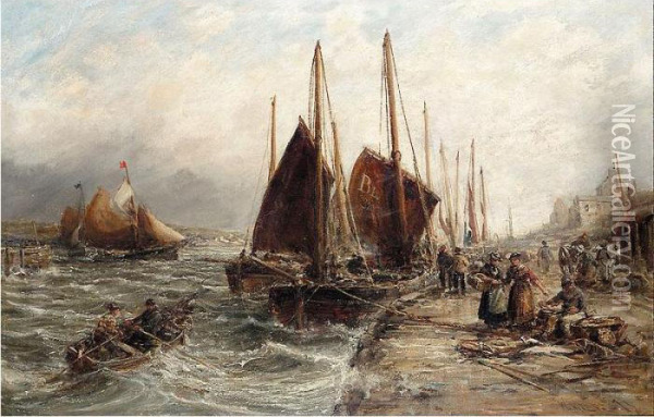 Quayside Scene Oil Painting - William Edward Webb