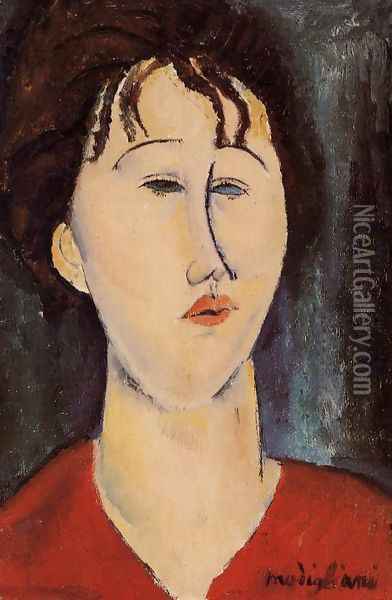 Woman's Head I Oil Painting - Amedeo Modigliani