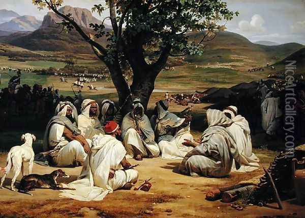 Meeting of Arab Chiefs Oil Painting - Horace Vernet