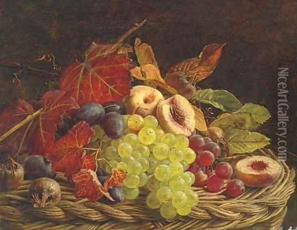 A basket of summer fruits Oil Painting - Adelheid Dietrich