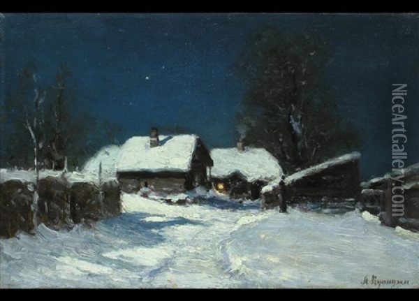 Verschneites Dorf Oil Painting - Arkhip Ivanovich Kuindzhi