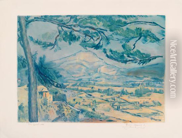 La Montagne Sainte-victoire. Oil Painting - Paul Cezanne