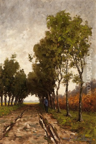 A Walk Along The Edge Of The Forest Oil Painting - Johann Pieter van Stryen