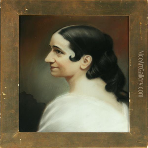 Portrait Ofmarie Louise Heiberg Oil Painting - Hans Christian Hansen