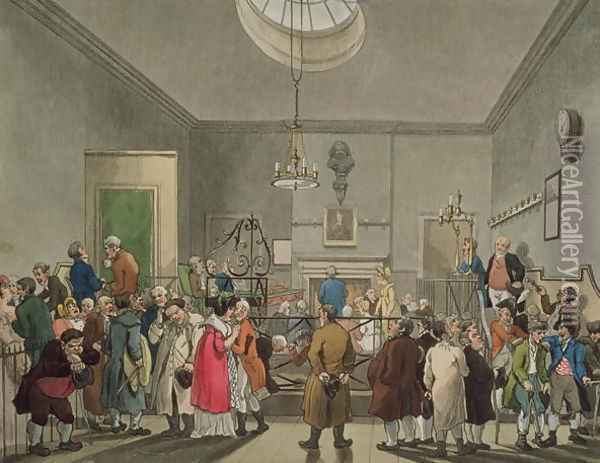 Bow Street Office, from Ackermanns Microcosm of London Oil Painting - T. Rowlandson & A.C. Pugin