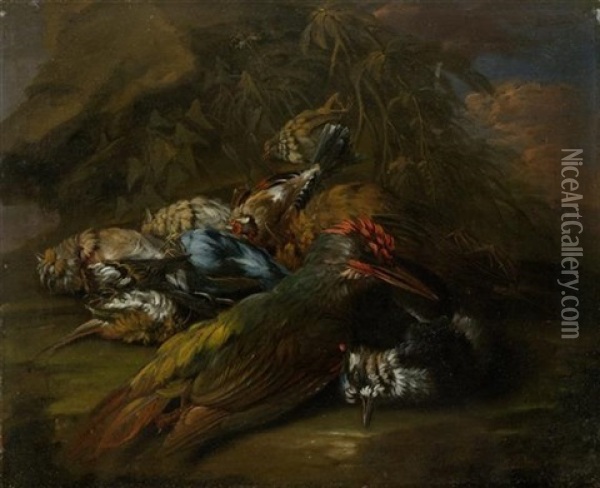 Jagdstillleben Mit Vogel (pair) Oil Painting - Jan Fyt