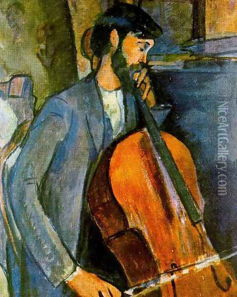 The Cellist 1 Oil Painting - Amedeo Modigliani