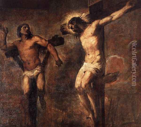 Christ and the Good Thief Oil Painting - Tiziano Vecellio (Titian)