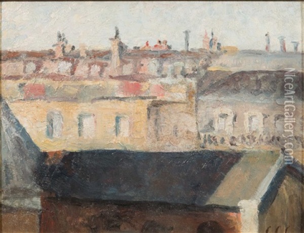 Rooftops Oil Painting - Colin Campbell Cooper