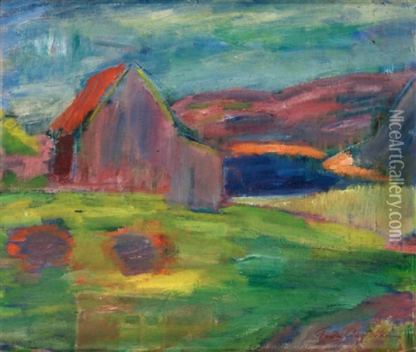 Bohuslandskt Landskap Oil Painting - Folke Andreasson