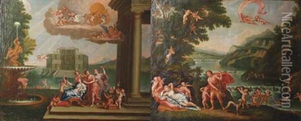 La Toilette De Venus (+ Aphrodite Surprise Durant Son Sommeil; Pair) Oil Painting - Richard van Orley