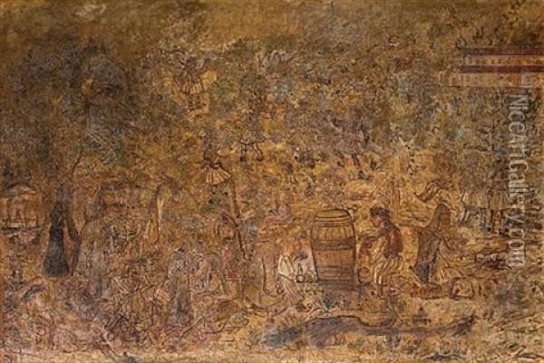 Katsantonis In The Ravine Near Pende Pigadia Oil Painting - Theofilos Hadjimichail