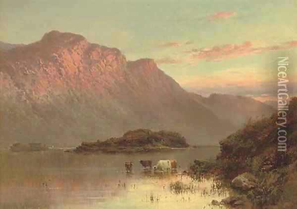 The islands near Inversnaid Oil Painting - Alfred de Breanski