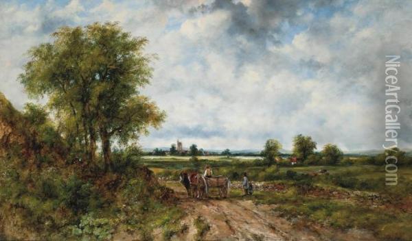 A Cart On A Track, Near Dedham Lock Oil Painting - Frederick Waters Watts