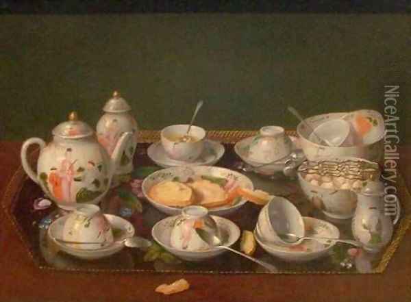Still Life Tea Set Oil Painting - Etienne Liotard