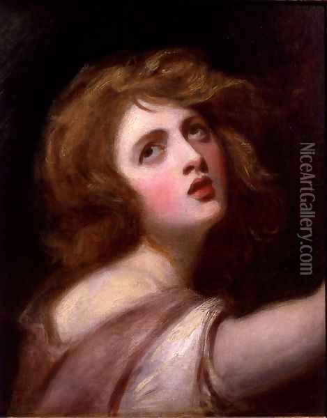 Portrait of Emma, Lady Hamilton 1761-1815 as Miranda Oil Painting - George Romney