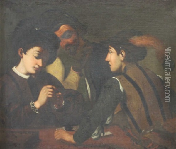 Les Joueurs De Cartes Oil Painting -  Caravaggio