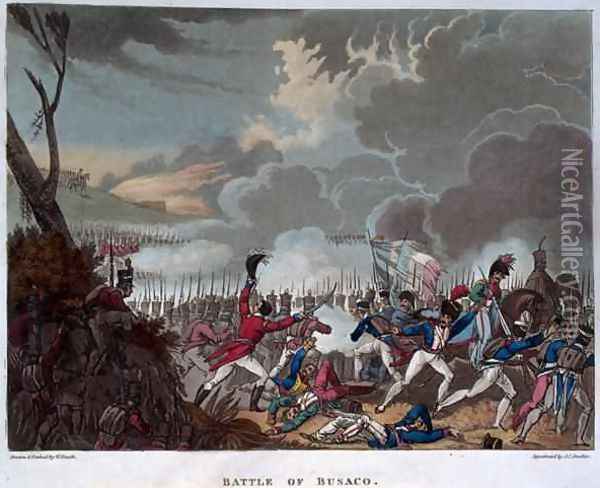 Battle of Busaco on 27th September 1810 Oil Painting - William Heath