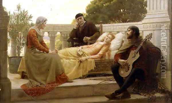How Liza Loved the King 1890 Oil Painting - Blair-leighton Edmund
