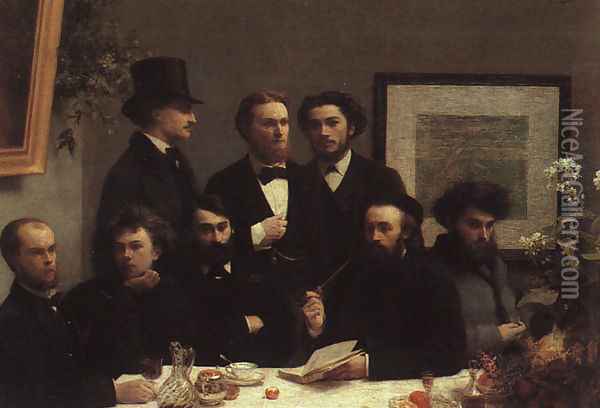 The Corner of the Table 1872 Oil Painting - Ignace Henri Jean Fantin-Latour