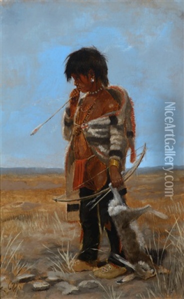 Indian Boy Oil Painting - Charles Marion Russell